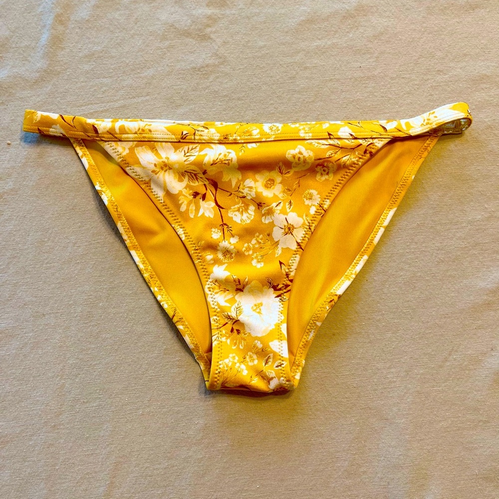Yellow floral bikini bottom